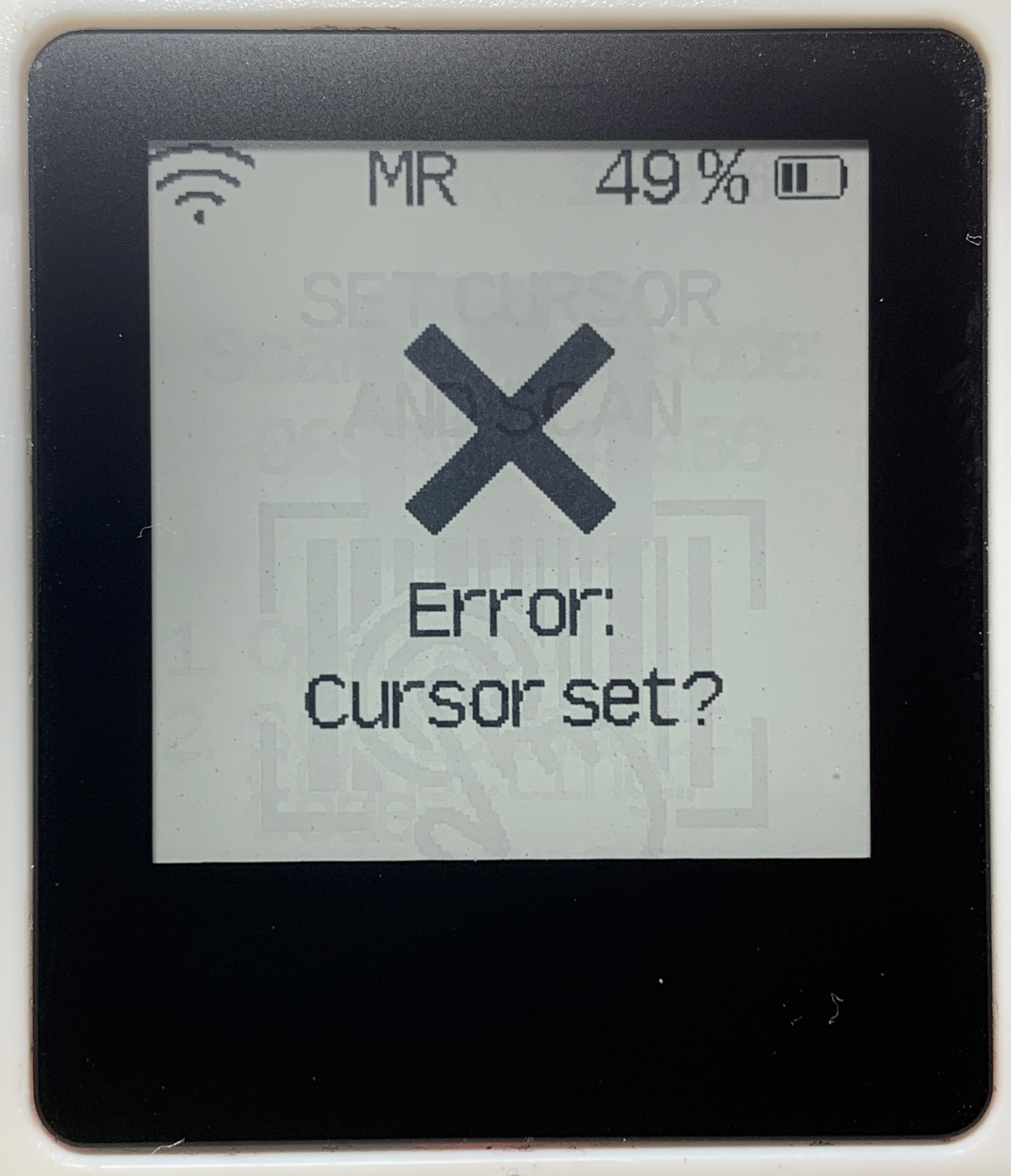 scan feedback error cursor not set