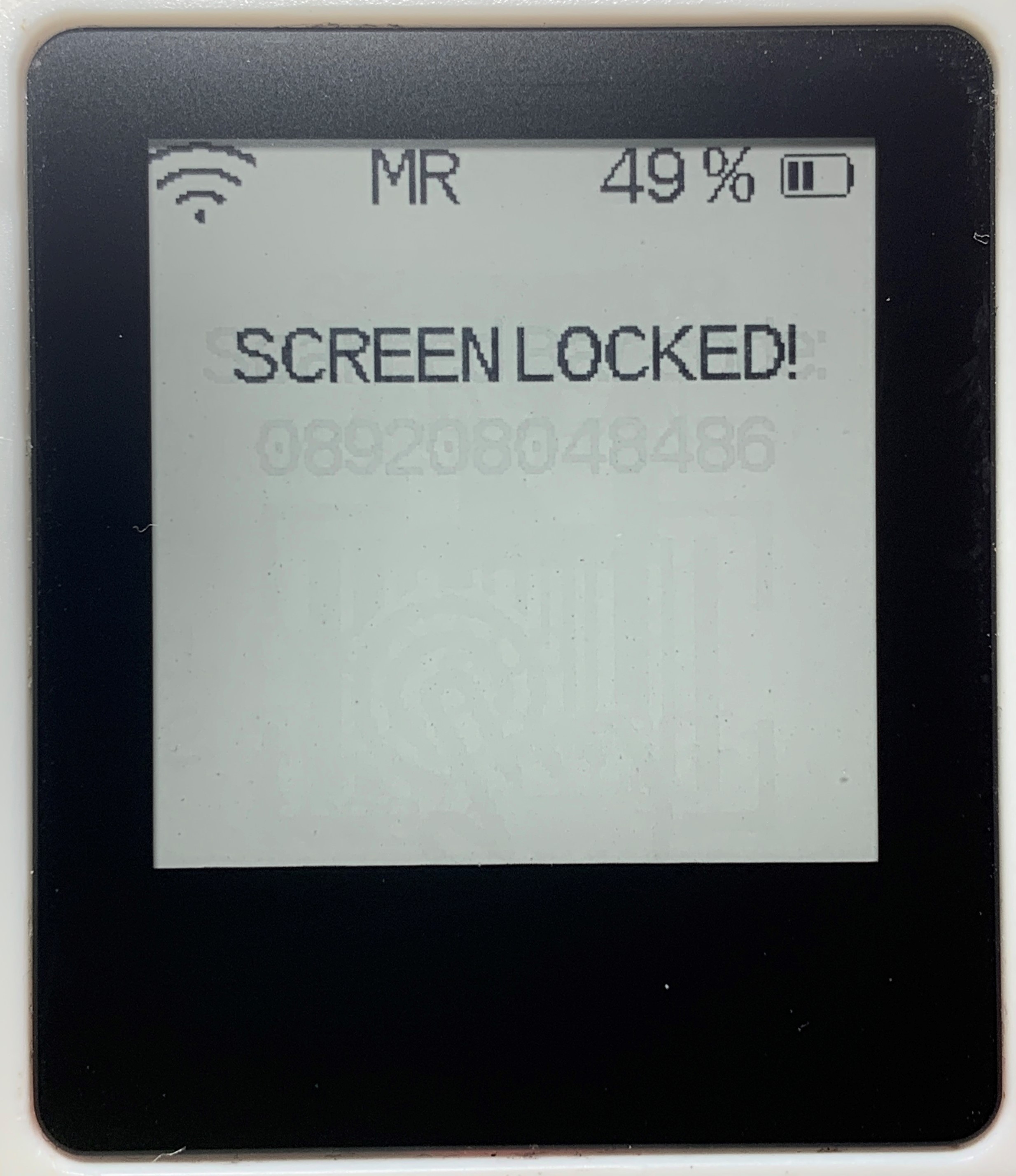 scan feedback screen locked