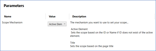 Create Web Scopes Parameters