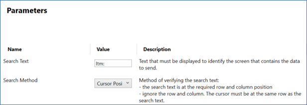 Cursor Position Parameters