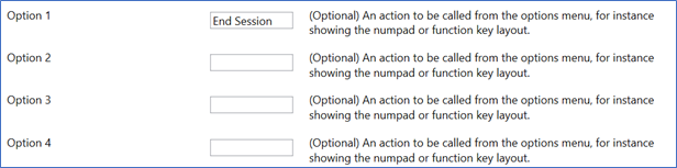 Options Menu Parameters